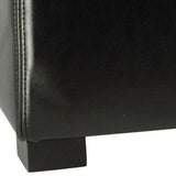 Safavieh Bobbi Ottoman Tray Storage Java Black PU NC Beechwood CA Foam Bicast Leather HUD4006B 683726935797