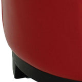 Safavieh Round Ottoman Storage Tray Black Red PU NC Beechwood CA Foam Bicast Leather HUD4045A 683726935834