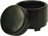 Safavieh Round Ottoman Storage Tray Black PU NC Beechwood CA Foam Bicast Leather HUD4045B 683726875208