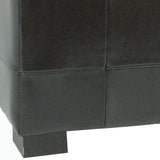 Safavieh Large Bench Manhattan Storage Black Beechwood CA Foam Poly Fiber Bicast Leather HUD4200B 683726912033