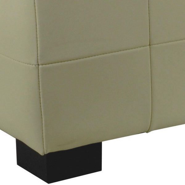 Safavieh Large Bench Manhattan Storage Off White Black Beechwood CA Foam Poly Fiber Bicast Leather HUD4200D 683726417408