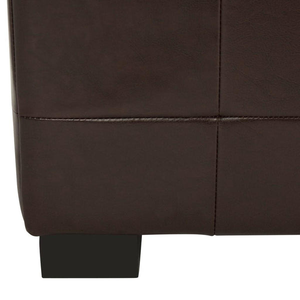 Safavieh Large Bench Manhattan Storage Cordovan Black Beechwood CA Foam Poly Fiber Bicast Leather HUD4200E 683726443124