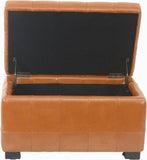 Safavieh Small Bench Manhattan Storage Saddle Black Beechwood CA Foam Poly Fiber Bicast Leather HUD4201C 683726912064