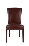 Safavieh - Set of 2 - Ken Side Chair 19''H Leather Brown Cherry Mahogany Wood Birch Bicast HUD8200A-SET2 683726636397