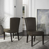 Safavieh - Set of 2 - Ken Side Chair 19''H Leather Clay Cherry Mahogany Wood Birch Bicast HUD8200B-SET2 683726792932