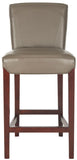 Ken Bar Stool Clay Cherry Mahogany Wood Birch Bicast Leather