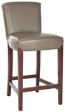 Safavieh Ken Bar Stool Clay Cherry Mahogany Wood Birch Bicast Leather HUD8203B 683726455127