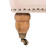 Safavieh Colin Tufted Club Chair Blush Pink White Wash Wood HUD8212L