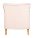 Safavieh Colin Tufted Club Chair Blush Pink White Wash Wood HUD8212L