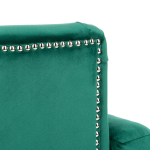 Safavieh Colin Tufted Club Chair Emerald Espresso Wood HUD8212M