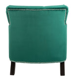 Safavieh Colin Tufted Club Chair Emerald Espresso Wood HUD8212M