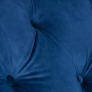 Safavieh Colin Tufted Club Chair Navy Blue Espresso Wood HUD8212N