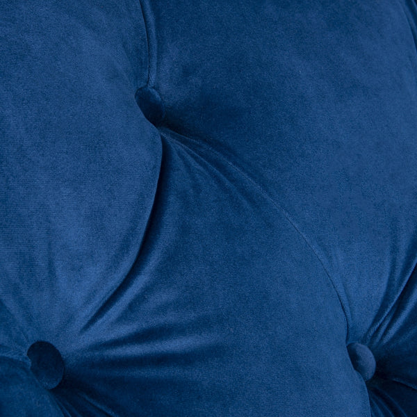 Safavieh Colin Tufted Club Chair Navy Blue Espresso Wood HUD8212N