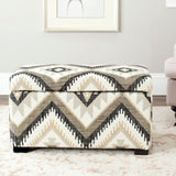 Safavieh Madison Bench Small Storage Tribal Design Black Wood Birch Polyester Linen Viscose HUD8227C 683726426714