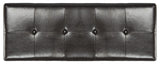 Safavieh Maiden Bench Large Tufted Storage Brown Black Wood Birch Bicast Leather HUD8229A 683726635673