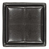 Safavieh Harrison Ottoman Single Tray Brown Black Wood Birch Bicast Leather HUD8233A 683726635741