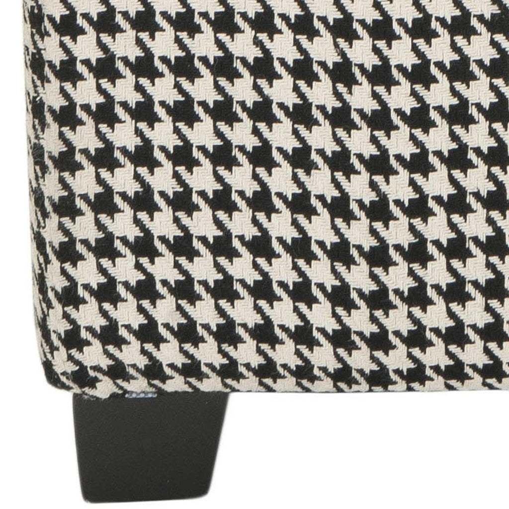 Safavieh Harrison Ottoman Single Tray Black White Wood Birch Polyester HUD8233J 683726404576