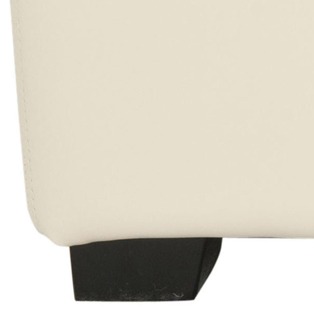 Safavieh Harrison Ottoman Triple Tray Flat Cream Black Wood Birch Bicast Leather HUD8235K 683726792925
