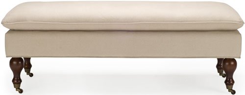 Safavieh Hampton Bench Pillowtop Taupe Cherry Mahogany Wood Birch Linen HUD8239A 683726748533