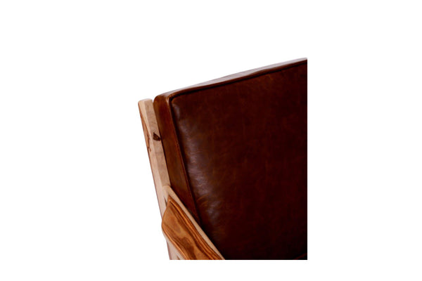 Porter Designs Corvallis Solid Sheesham Wood Modern Accent Chair Natural 02-108-06-0440