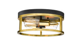 Bethel Black & Gold Flush Mount in Iron