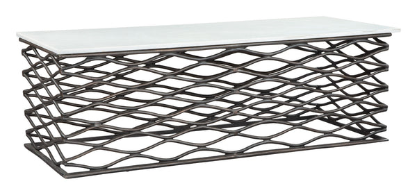 Zuo Modern Duchess Marble, MDF, Aluminum Modern Commercial Grade Coffee Table White, Antique Bronze Marble, MDF, Aluminum