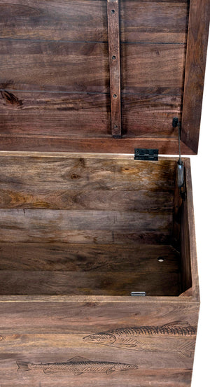 Porter Designs Fish Solid Wood Transitional Coffee Table Gray 05-215-12-5552