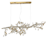 Bethel Gold Chandelier in Stainless Steel & Crystal