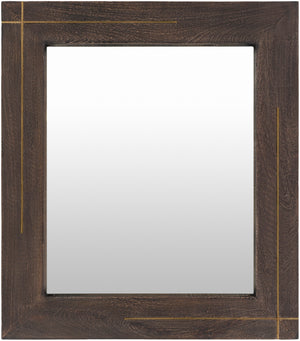 Haveli HVL-001 Modern Metal, Wood Mirror HVL001-3228  Metal, Wood, Wood 32"H x 28"W