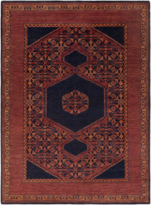 Haven HVN-1216 Traditional Wool Rug HVN1216-811 Burgundy, Dark Purple, Burnt Orange, Dark Red, Dark Blue, Eggplant 100% Wool 8' x 11'