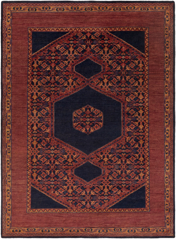 Haven HVN-1216 Traditional Wool Rug HVN1216-811 Burgundy, Dark Purple, Burnt Orange, Dark Red, Dark Blue, Eggplant 100% Wool 8' x 11'