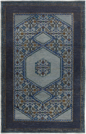 Haven HVN-1218 Traditional Wool Rug HVN1218-913 Denim, Navy, Charcoal, Emerald, Dark Blue, Olive, Dark Brown, Dark Green 100% Wool 9' x 13'