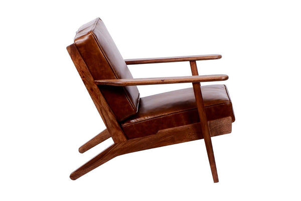 Porter Designs Corvallis Solid Sheesham Wood Modern Accent Chair Brown 02-108-06-0441