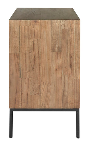 Hathaway 3-Drawer Chest - Rustic Modern Solid Wood Storage Solution with Steel Legs & Easy-Clean Finish