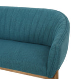 Galena Mid-Century Fabric Loveseat, Teal Noble House