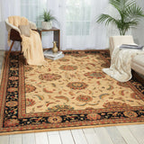Nourison Living Treasures LI04 Persian Machine Made Loomed Indoor only Area Rug Ivory/Black 7'6" x 9'6" 99446676221