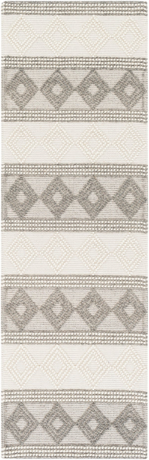 Hygge HYG-2300 Cottage Wool Rug HYG2300-268 Charcoal, White 100% Wool 2'6" x 8'