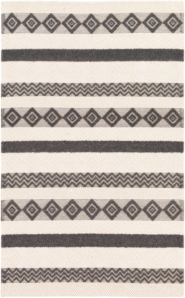 Hygge HYG-2301 Cottage Wool Rug HYG2301-912 Charcoal, White 100% Wool 9' x 12'