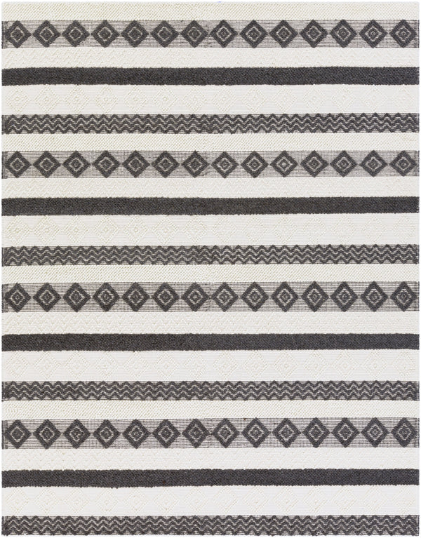 Hygge HYG-2301 Cottage Wool Rug HYG2301-810 Charcoal, White 100% Wool 8' x 10'