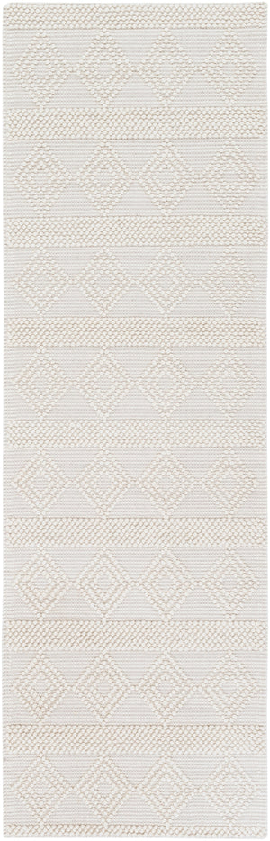 Hygge HYG-2302 Cottage Wool Rug HYG2302-268 White 100% Wool 2'6" x 8'