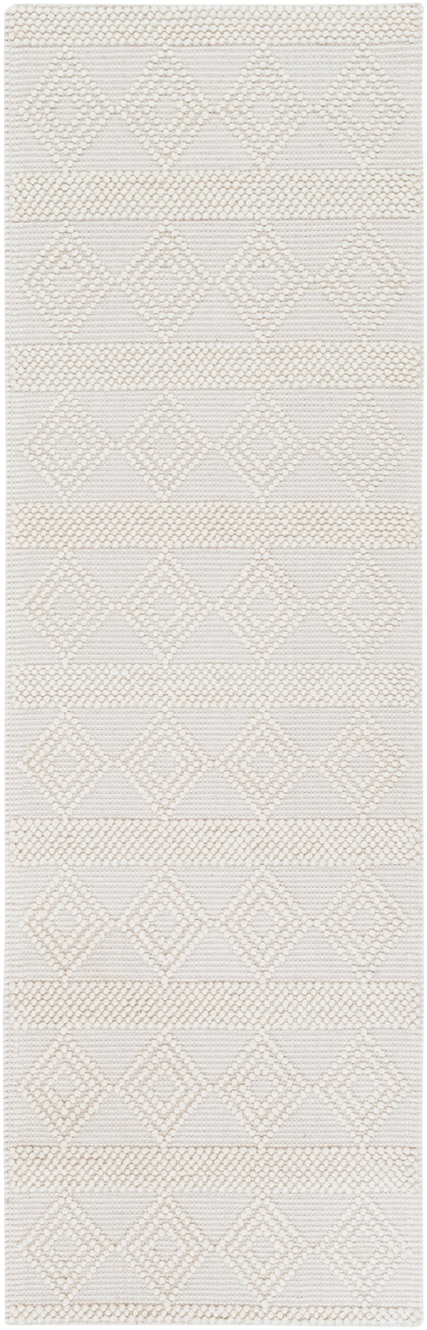 Hygge HYG-2302 Cottage Wool Rug HYG2302-268 White 100% Wool 2'6" x 8'