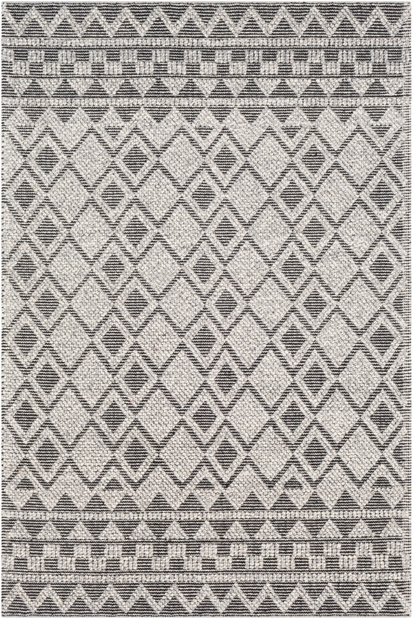 Hygge HYG-2303 Global Wool Rug HYG2303-912 Medium Gray, Black, Cream 100% Wool 9' x 12'