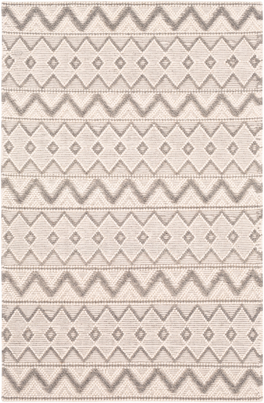 Hygge HYG-2304 Global Wool Rug HYG2304-912 Cream, Medium Gray 100% Wool 9' x 12'