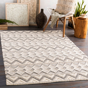 Hygge HYG-2304 Global Wool Rug HYG2304-912 Cream, Medium Gray 100% Wool 9' x 12'