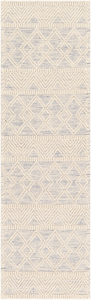 Hygge HYG-2306 Global Wool Rug HYG2306-268 Dark Blue, White 100% Wool 2'6" x 8'
