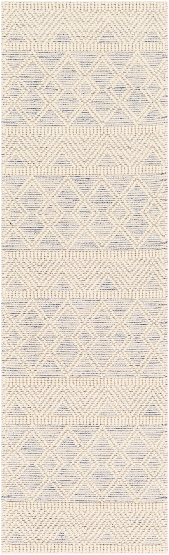 Hygge HYG-2306 Global Wool Rug HYG2306-268 Dark Blue, White 100% Wool 2'6" x 8'