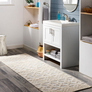 Hygge HYG-2306 Global Wool Rug HYG2306-268 Dark Blue, White 100% Wool 2'6" x 8'