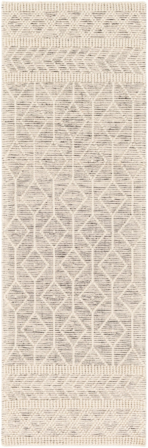 Hygge HYG-2307 Global Wool Rug HYG2307-268 Charcoal, White 100% Wool 2'6" x 8'