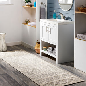 Hygge HYG-2307 Global Wool Rug HYG2307-268 Charcoal, White 100% Wool 2'6" x 8'