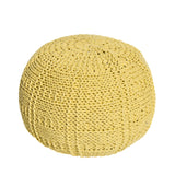 Yuny Handcrafted Modern Fabric Pouf, Yellow Noble House